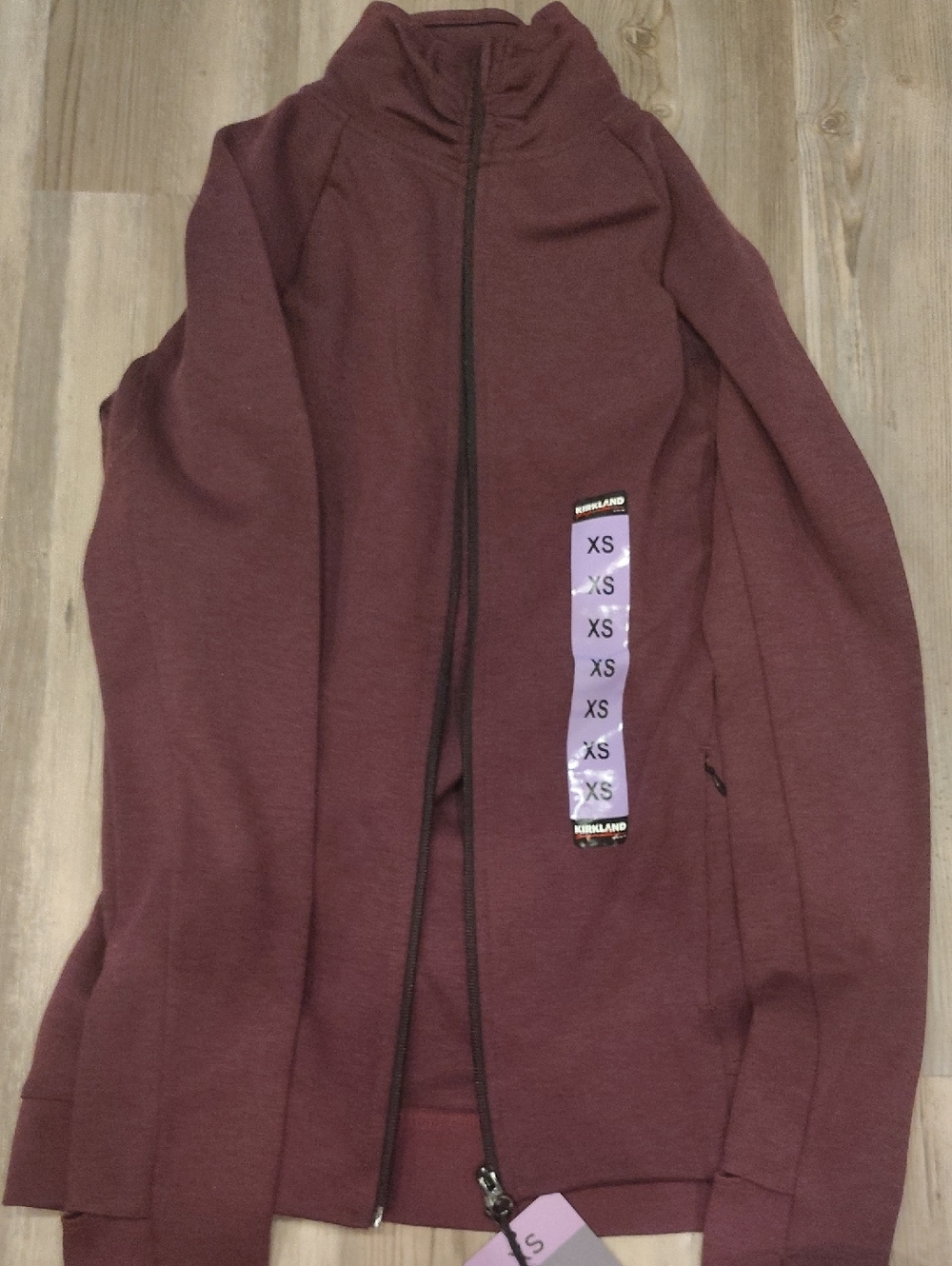 Kirkland Signature Women's Burgundy Full-Zip Bomber Jacket